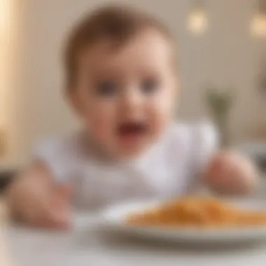 A baby showcasing signs of readiness for solid foods