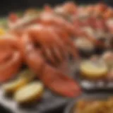 Vibrant display of fresh seafood at a local market