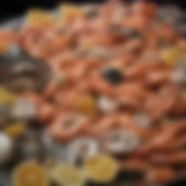 Seasonal Seafood Highlights Seasonal seafood display highlighting availability