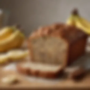 Sliced banana bread with a moist texture and rich flavor