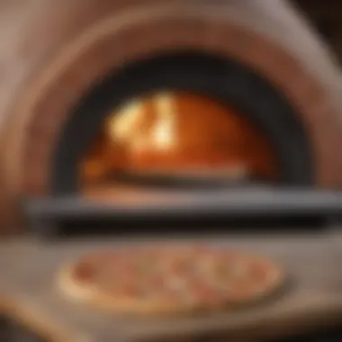 Close-up of the interior of a wood fired pizza oven, emphasizing the heat-retaining materials and structure