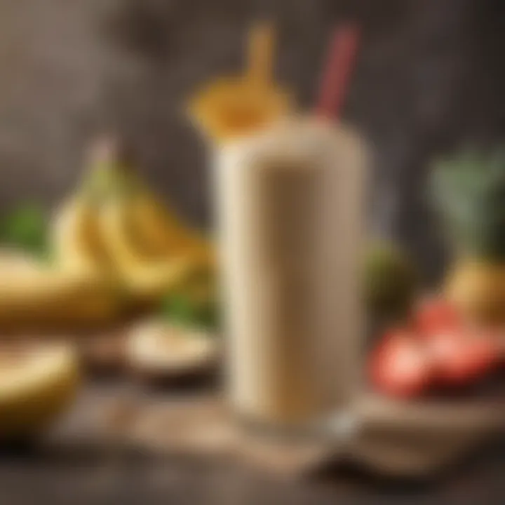 Tropical smoothie with banana and coconut milk