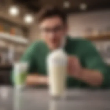 Yogurt Drinks for the On-the-Go Lifestyle A busy professional enjoying a yogurt drink during a hectic day